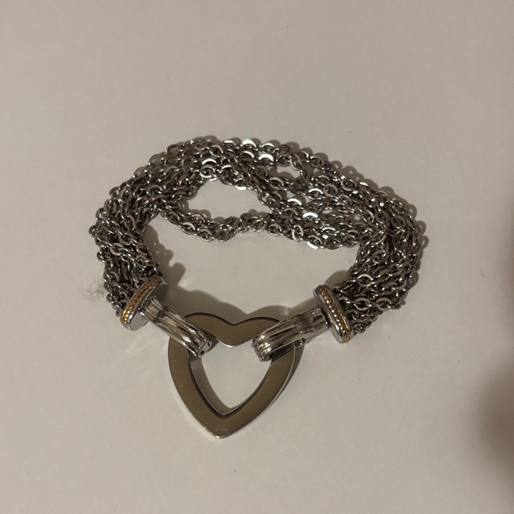 Paparazzi Silver Heart Multi-Chain Bracelet
